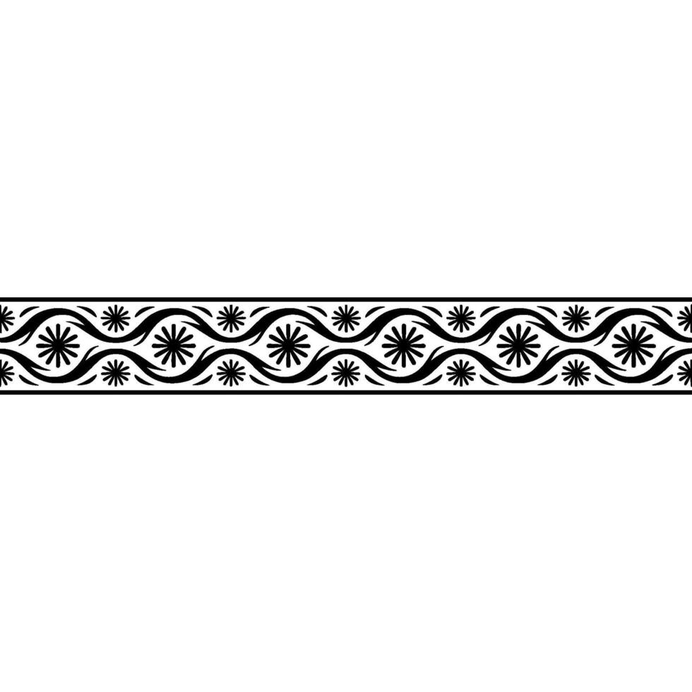 Intricate Floral Border, Minimalist , Elegant Pattern vector