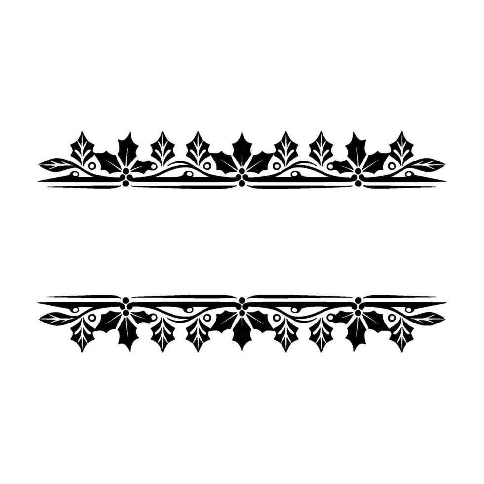 Elegant Holly Border, Vintage Element, Victorian vector