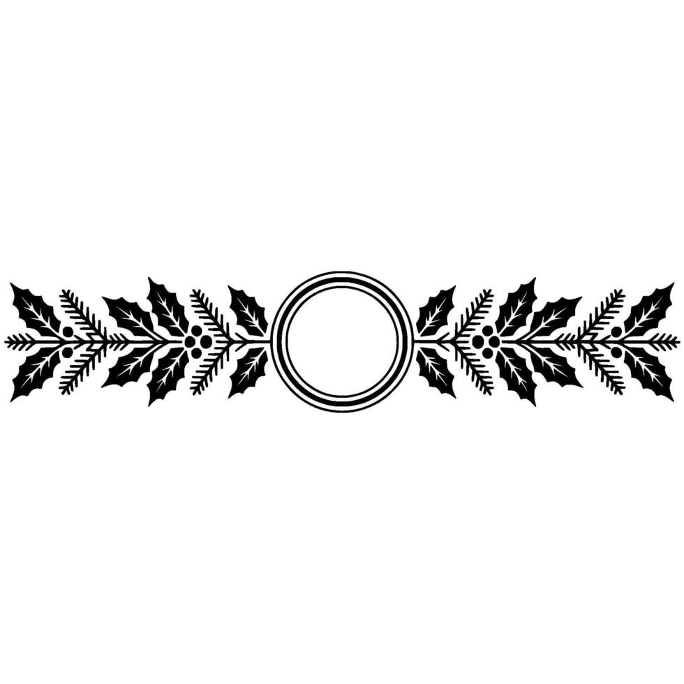 Festive Holly Border, Elegant Element vector