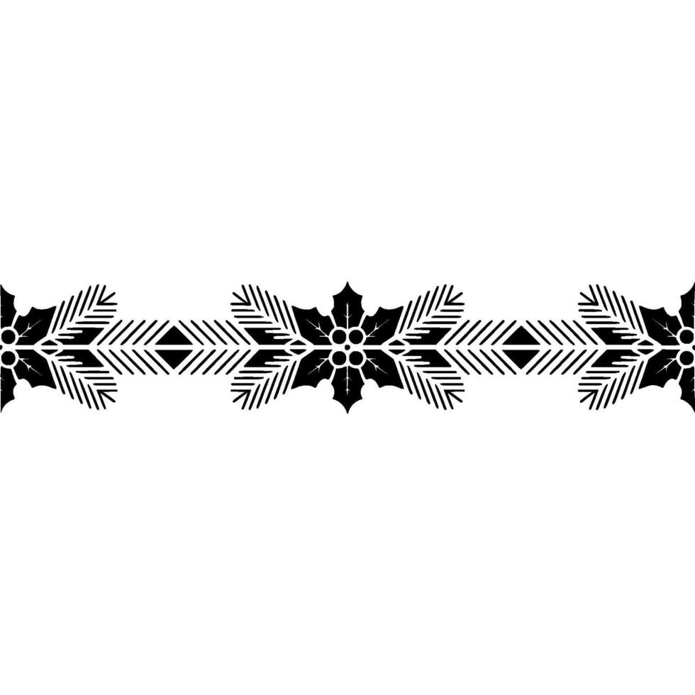Geometric Winter Border, Stylized Holly Accents vector