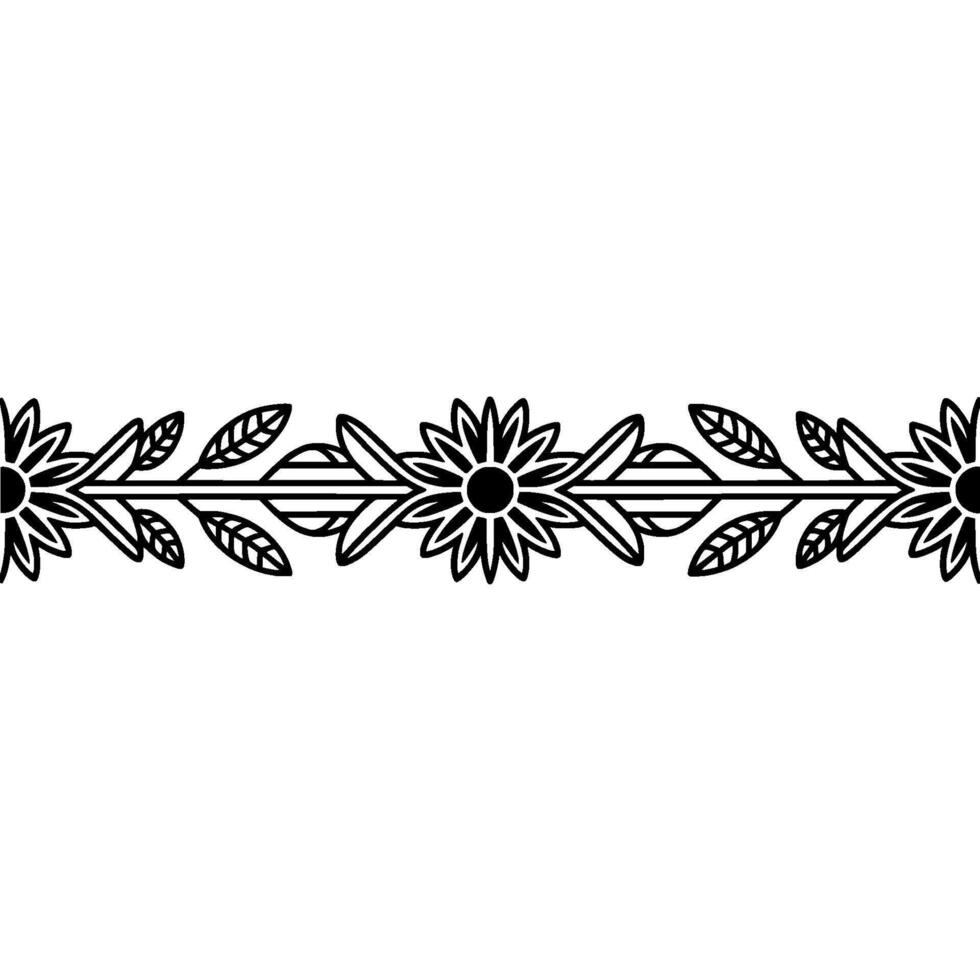 Floral Border Illustration, Delicate Botanical vector
