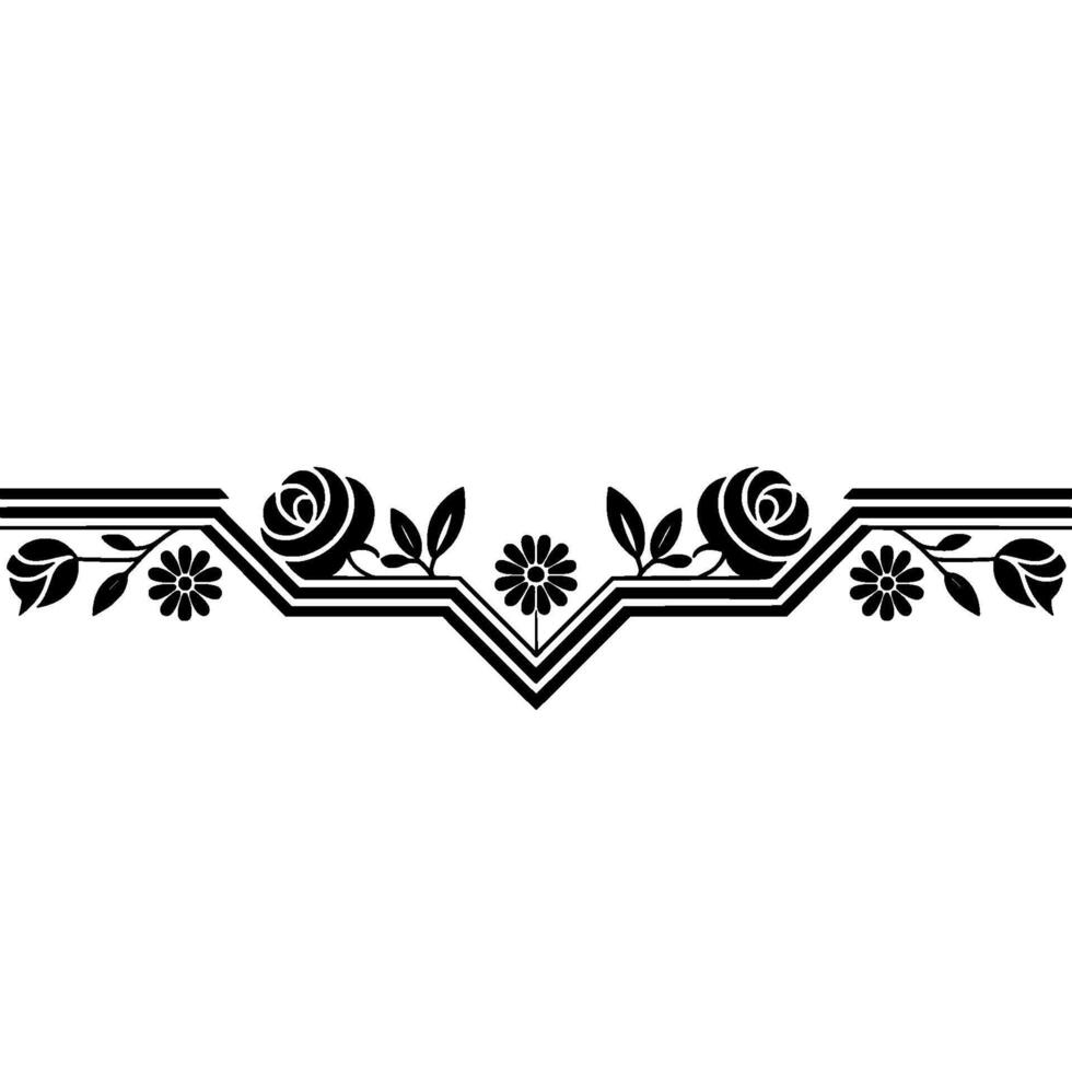 Elegant Floral Border, Vintage , Decorative Element, alternate version 55 vector