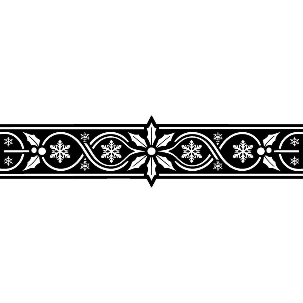 Elegant Winter Border, Ornate Snowflake vector