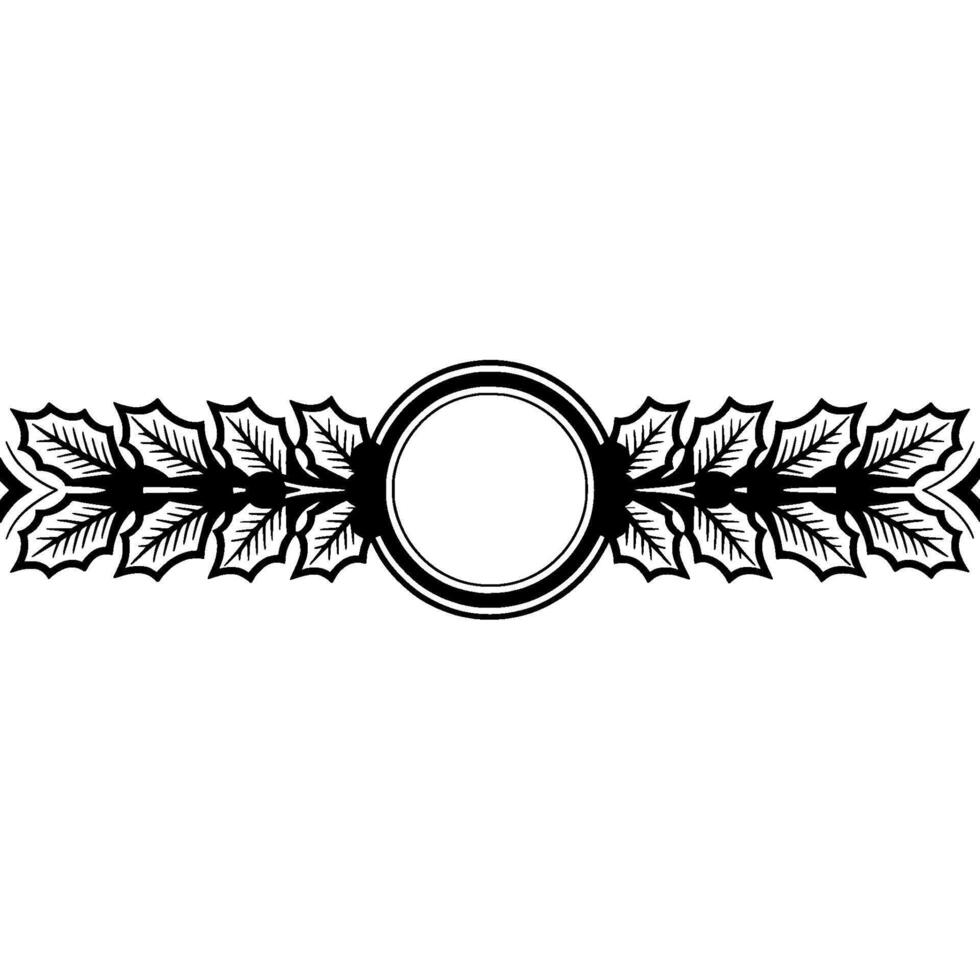 Stylized Holly Border, Festive Ornament vector