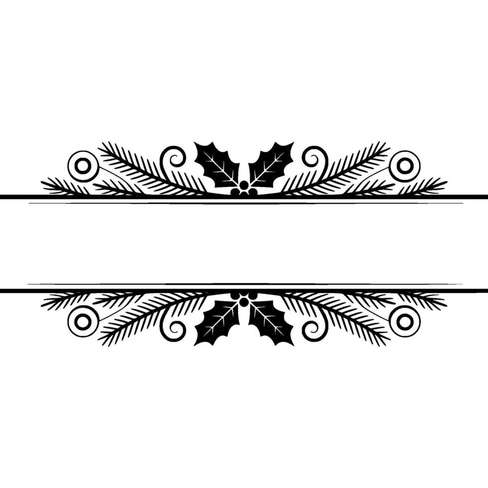 Elegant Winter Border, Festive Element - Holly vector