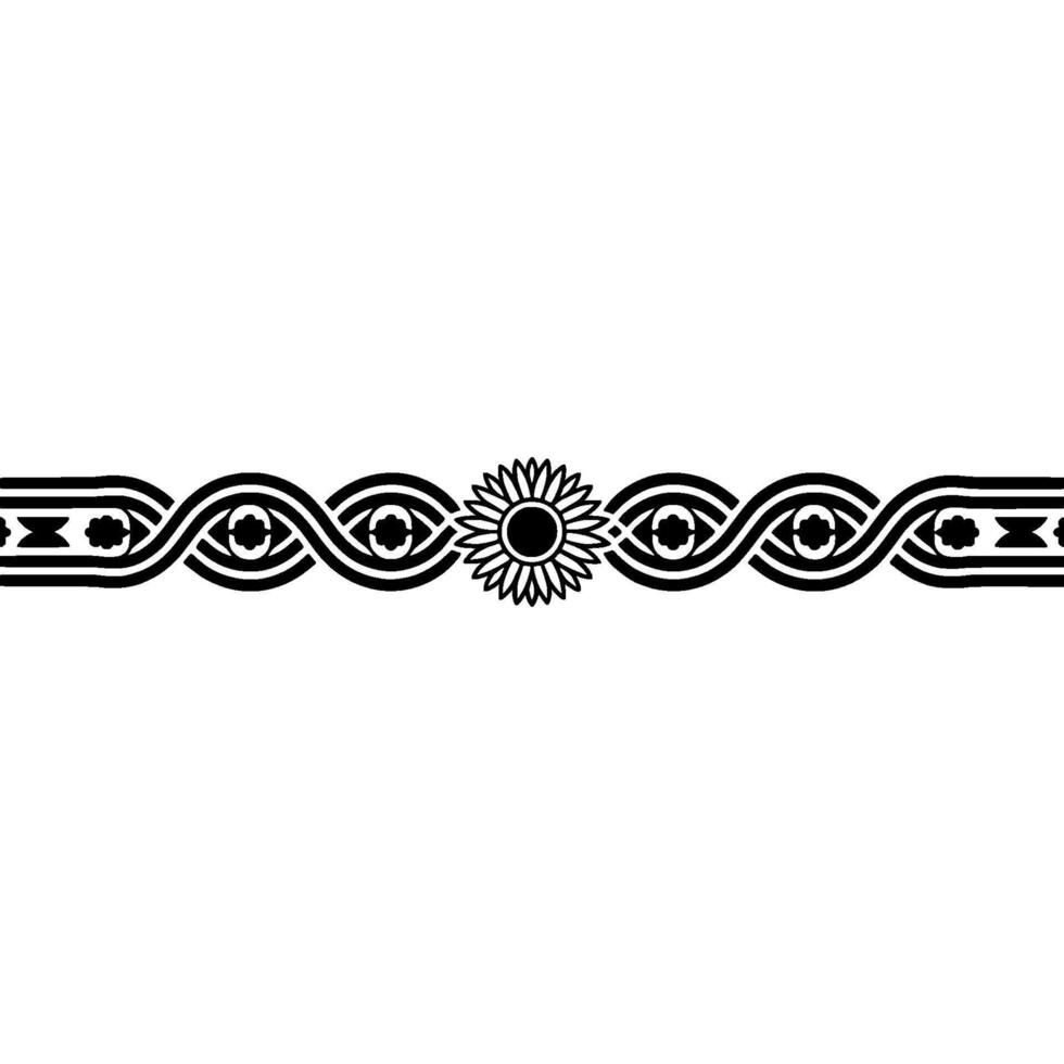 Celtic Border, Floral Centerpiece Vintage Decorative Element vector