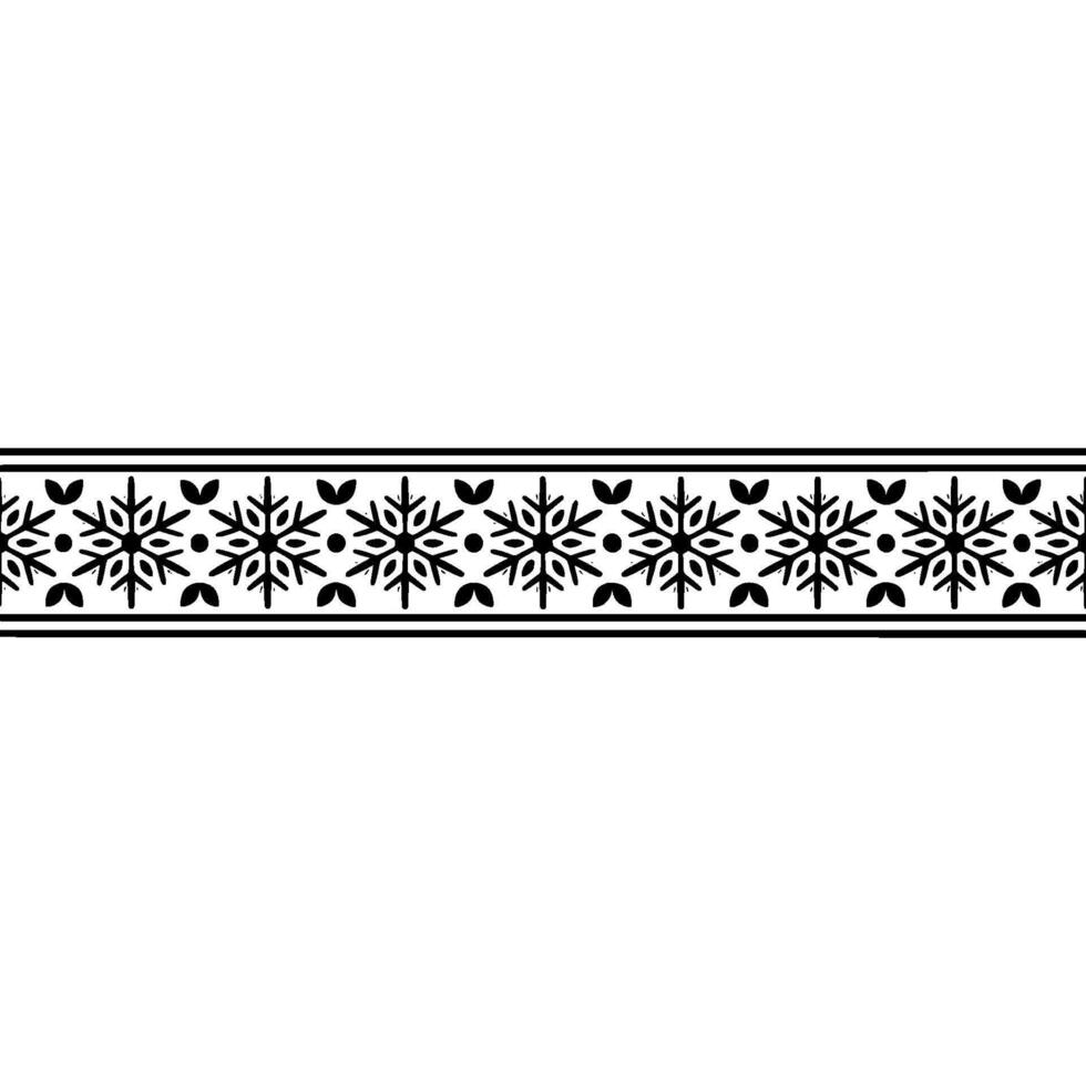 Elegant Snowflakes Border, Minimalist vector