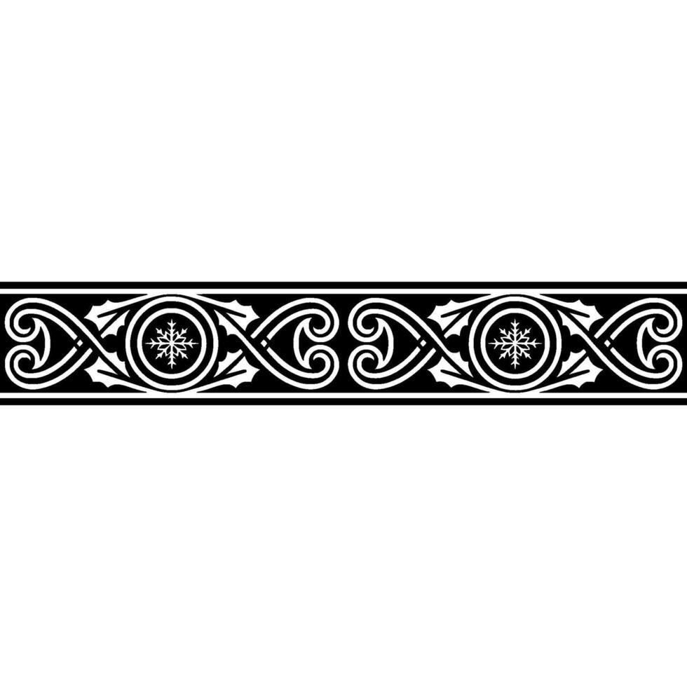 Intricate Celtic Border, Winter Motif, Decorative Element vector