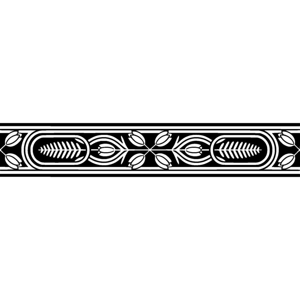 Art Deco Botanical Border Elegant, Stylized, Artdeco vector