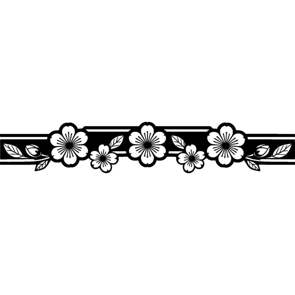 Elegant Sakura Border, Traditional Japanese vector