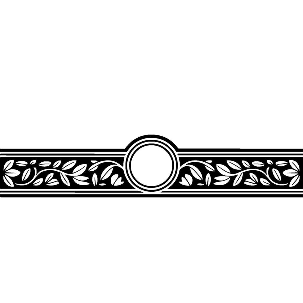 Elegant Botanical Border, Vintage Element, alternate version 4 vector