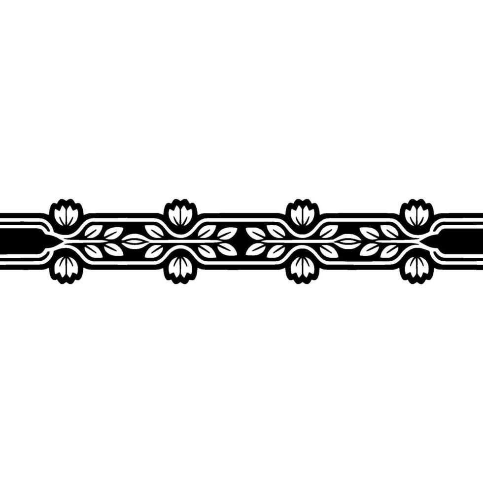 Elegant Botanical Border, Vintage Style, Decorative Element, Art nouveau vector