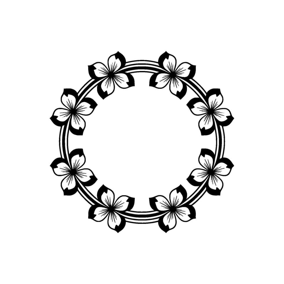 Elegant Floral Border, Vintage , Circular Motif, Wreath vector