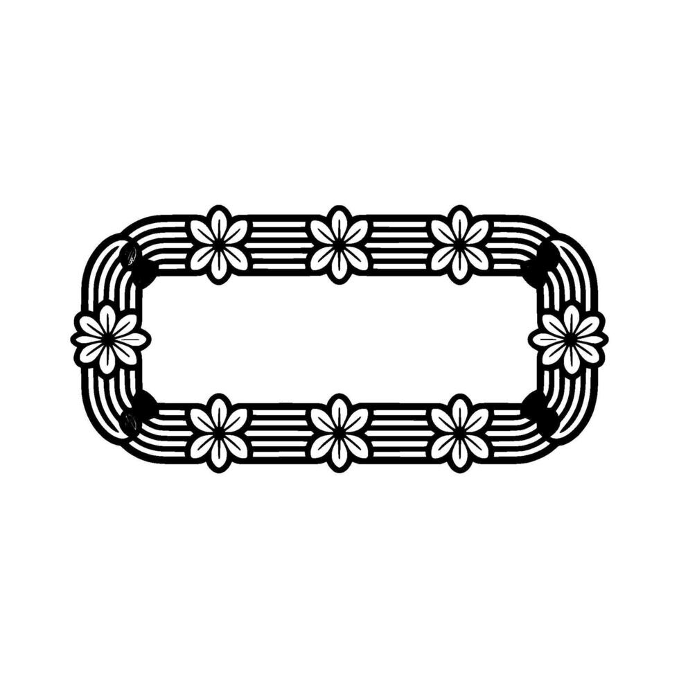 Floral Art Deco Frame Elegant Border vector