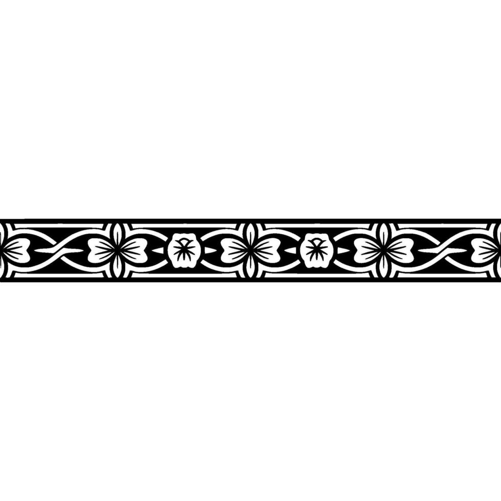 Intricate Black Ornamental Border, Vintage Style, Art deco vector