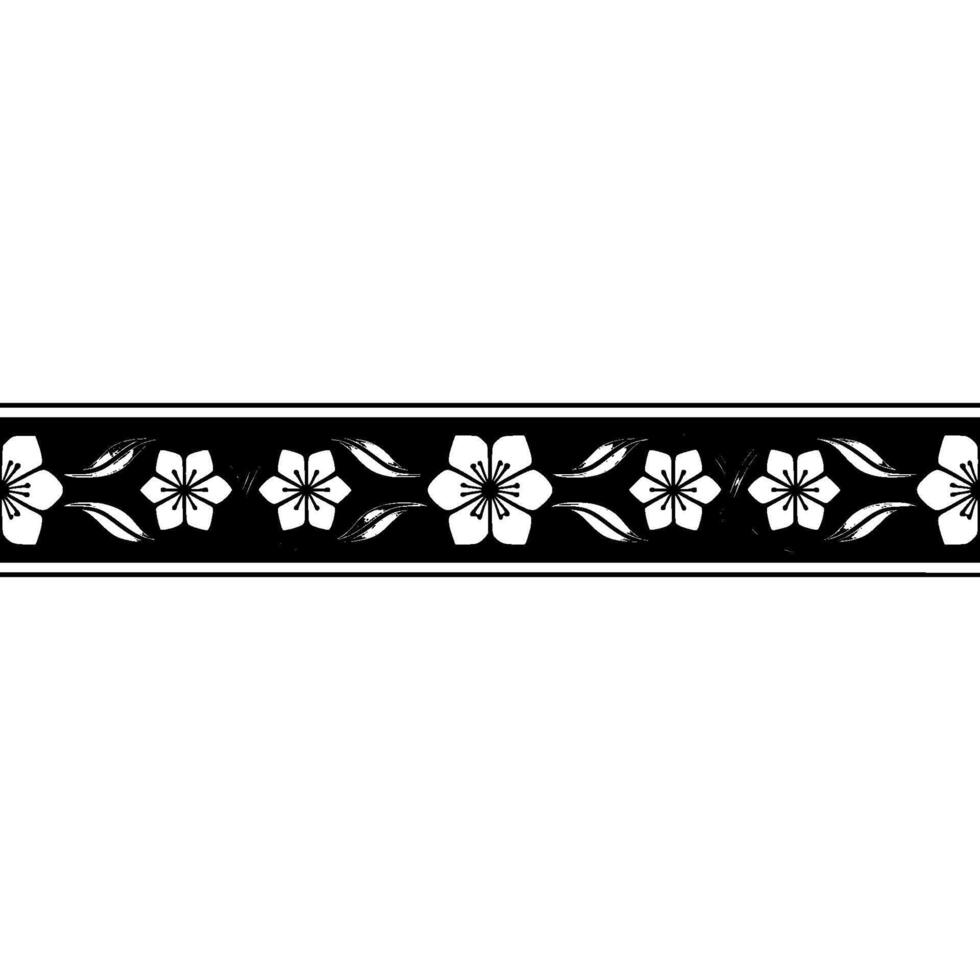 Elegant Floral Border, Japanese Inspired, Cherry vector