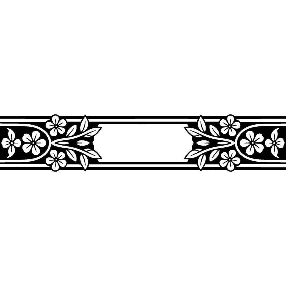 Elegant Floral Border, Vintage , Decorative Element, Template vector