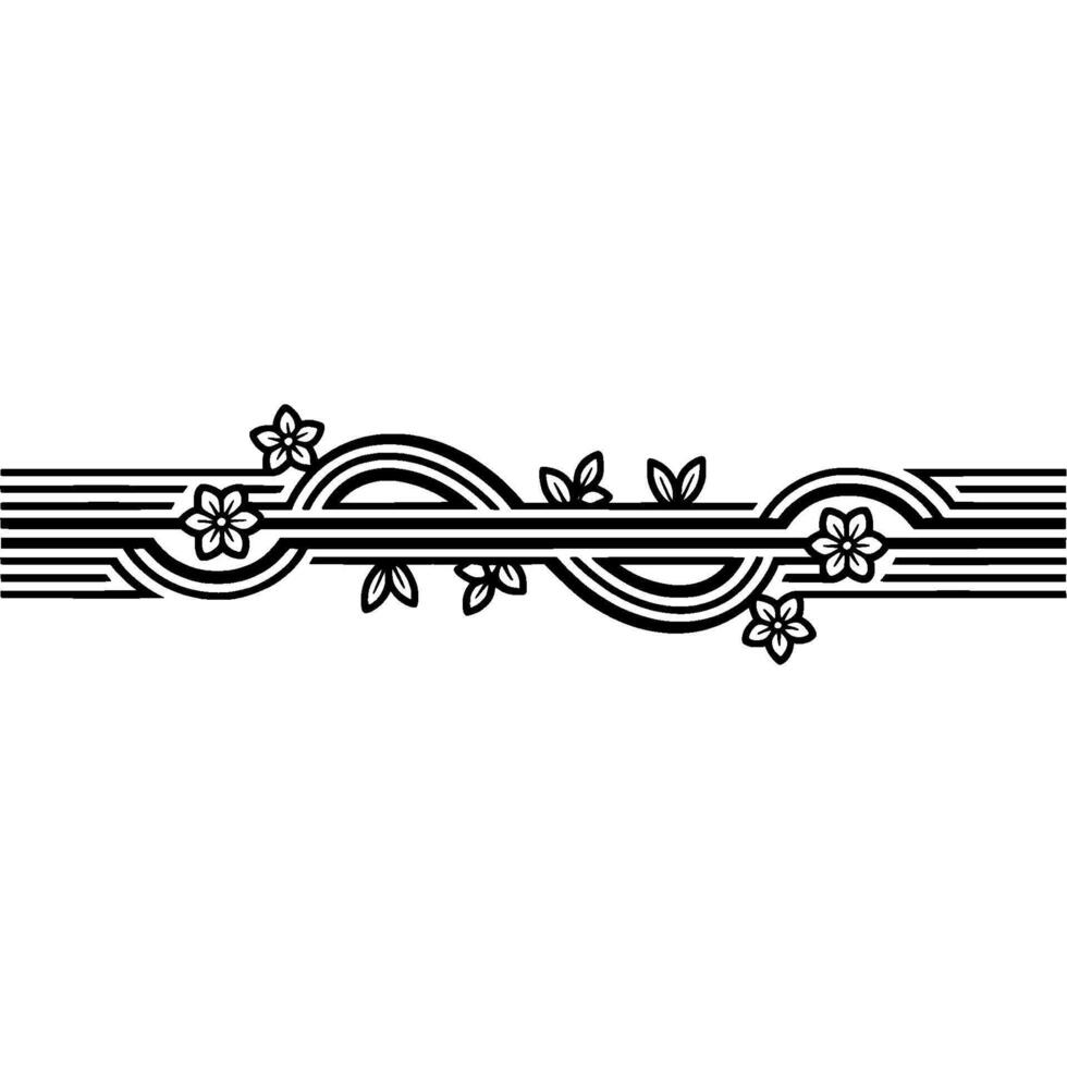 Elegant Floral Art Deco Border Vintage Element vector