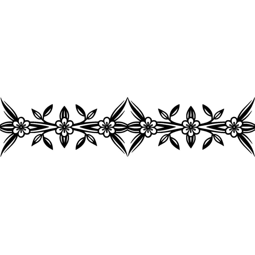 Elegant Floral Border, Minimalist, Line vector
