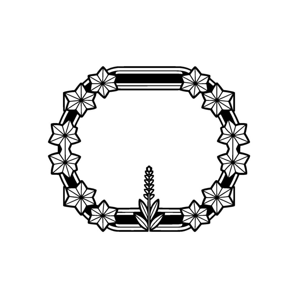 Japanese Maple Frame, Minimalist Emblem, Symbolic vector