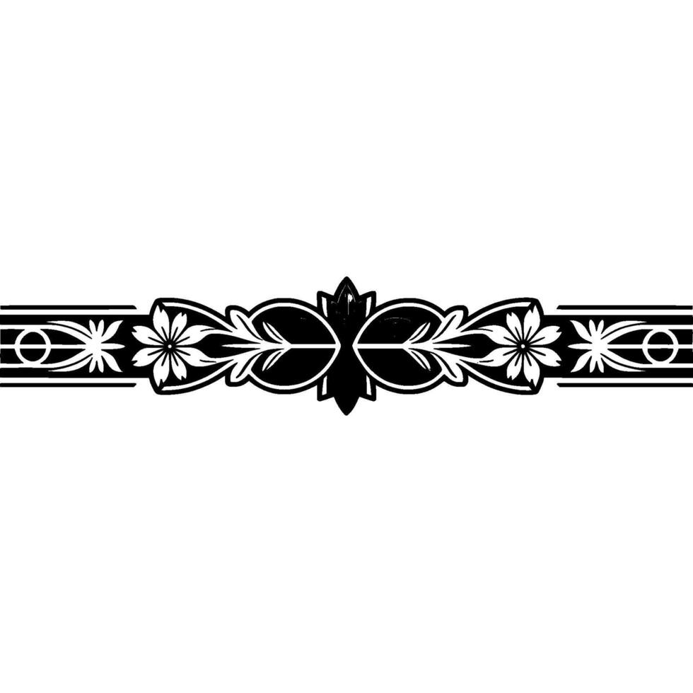 Elegant Victorian Floral Border, Detailed Decorative Element vector