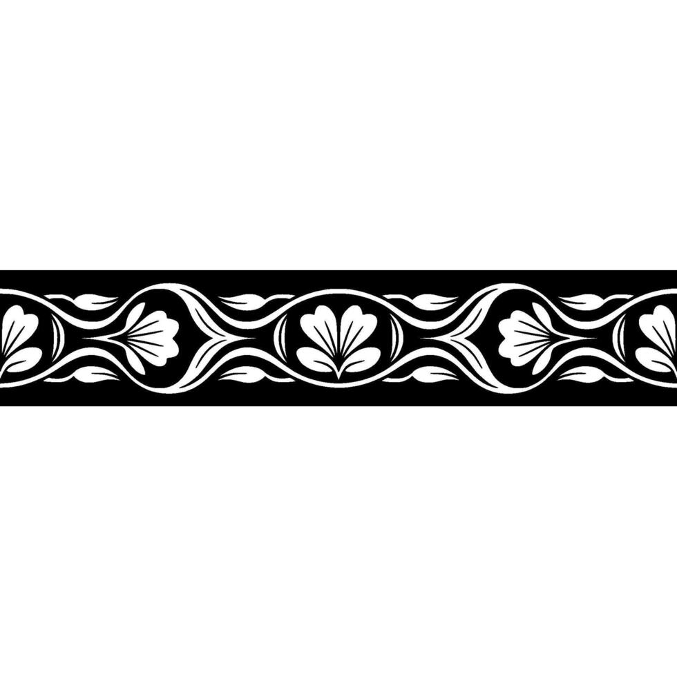 Elegant Botanical Border, Vintage Style - Retro vector