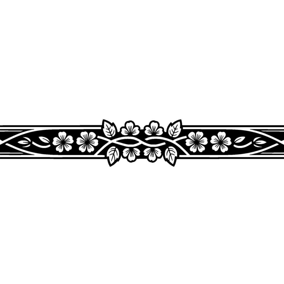 Elegant Floral Border, Vintage , Decorative Element, Blossoms vector