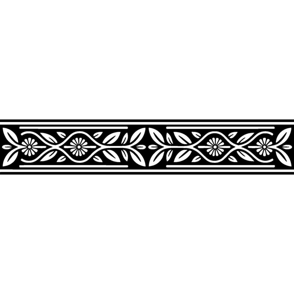 Elegant Botanical Border, Vintage Style, Decorative Element - Pattern vector