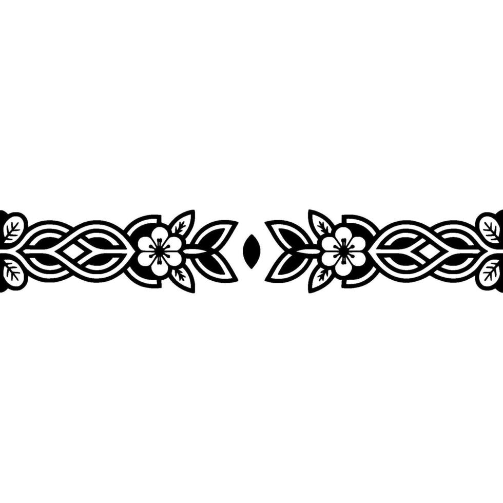 Intricate Celtic Floral Border, Vintage - Pattern vector