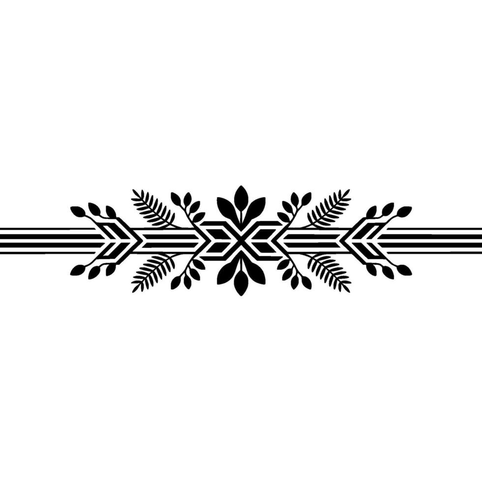 Geometric Floral Border, Minimalist , Elegant Division vector