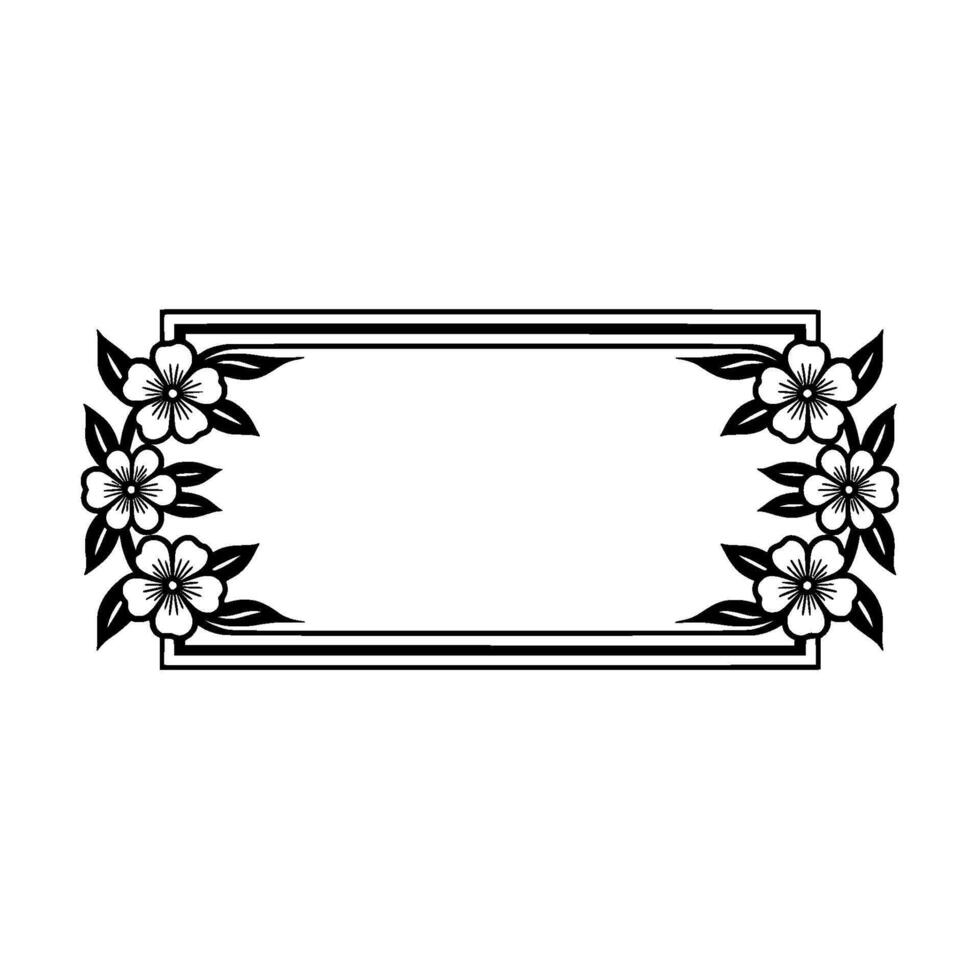 Floral Frame, Elegant Border, Vintage vector
