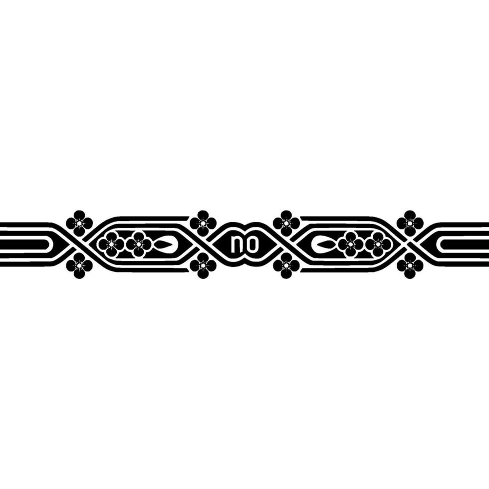 Art Deco Floral Border, Elegant Division, Vintage, Geometric vector