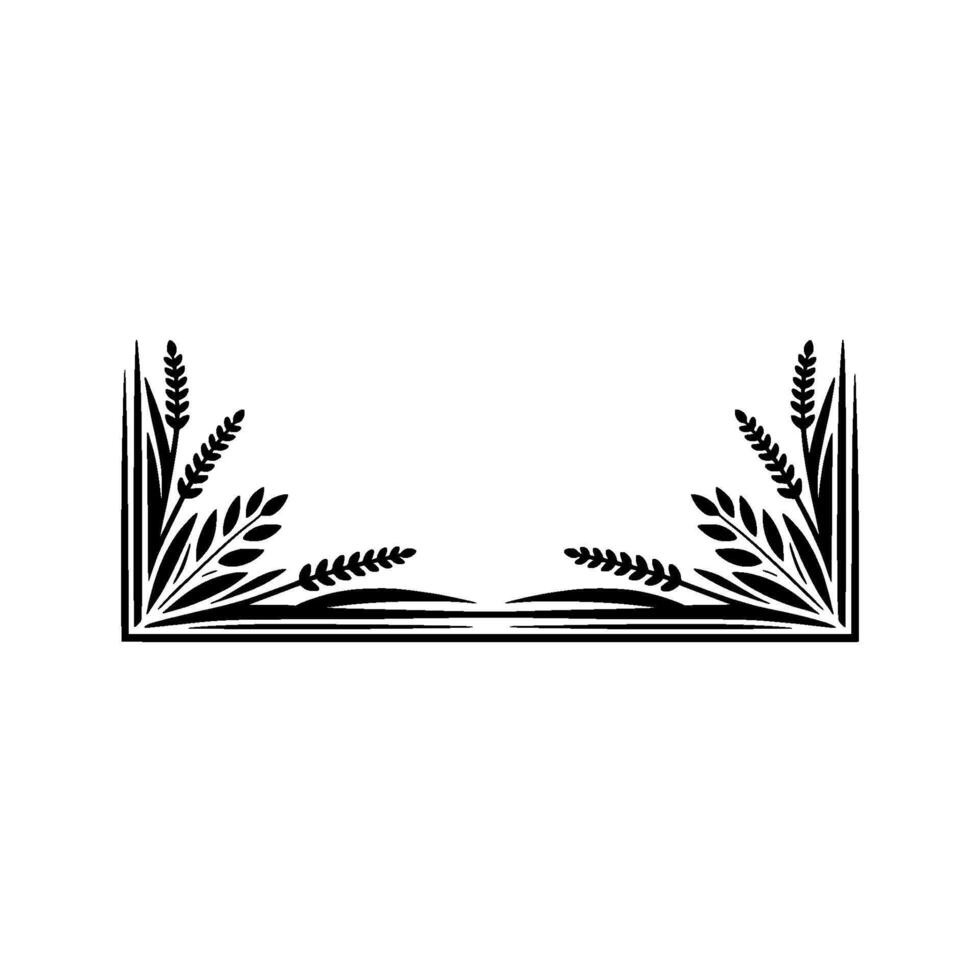 Minimalist Wheat Border, Elegant Element vector