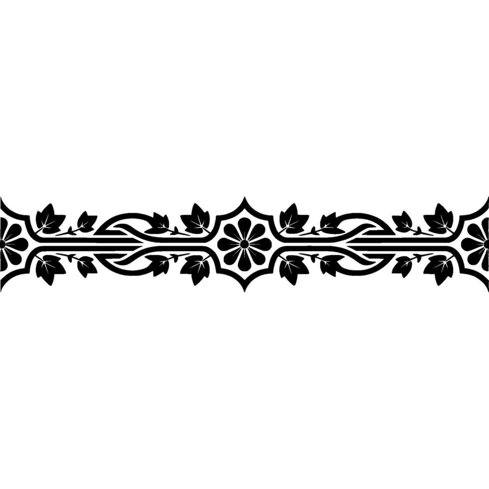 Elegant Botanical Border, Vintage Element, alternate version 5 vector