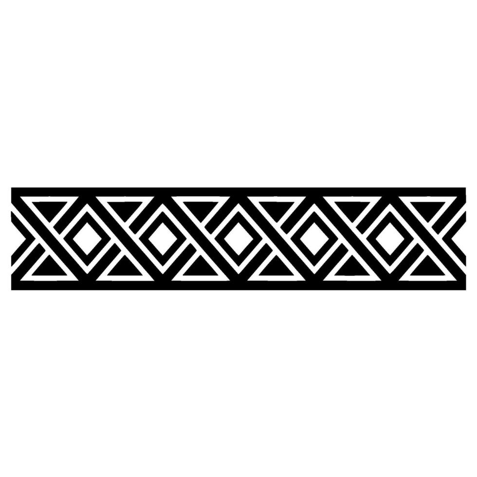 Geometric Deco Border, Black White Pattern, Linear vector