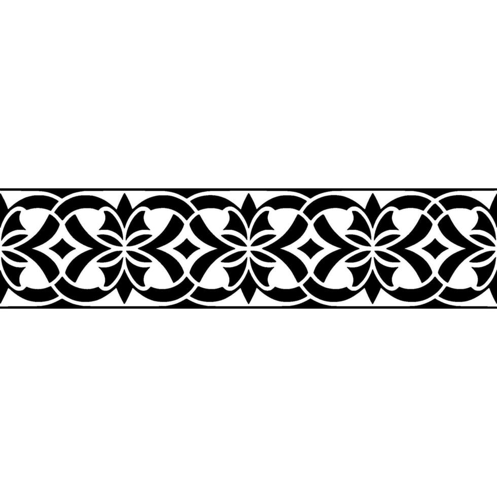 Intricate Black Ornamental Border, Medieval vector