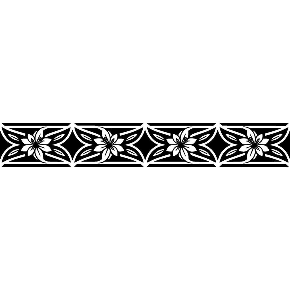 Geometric Floral Border, Art Deco Style, Elegant, Artdeco vector