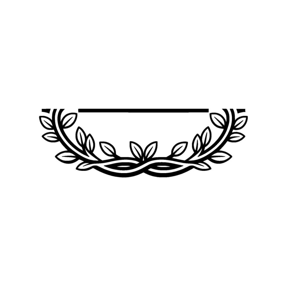 Elegant Laurel Wreath Border, Minimalist - Floral vector