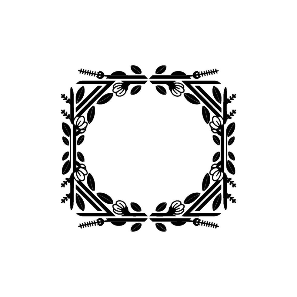 Elegant Floral Frame, Vintage Botanical - Border vector