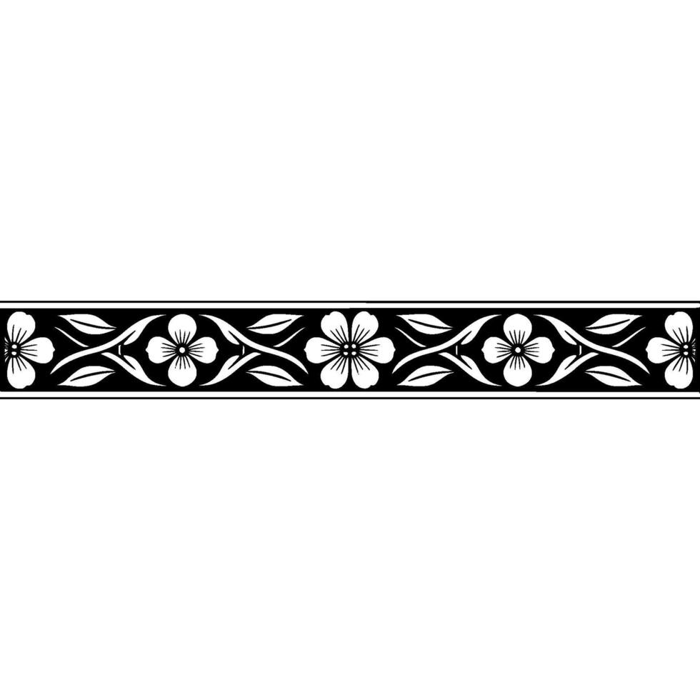 Elegant Floral Border, Vintage Style, Decorative Element - Traditional vector