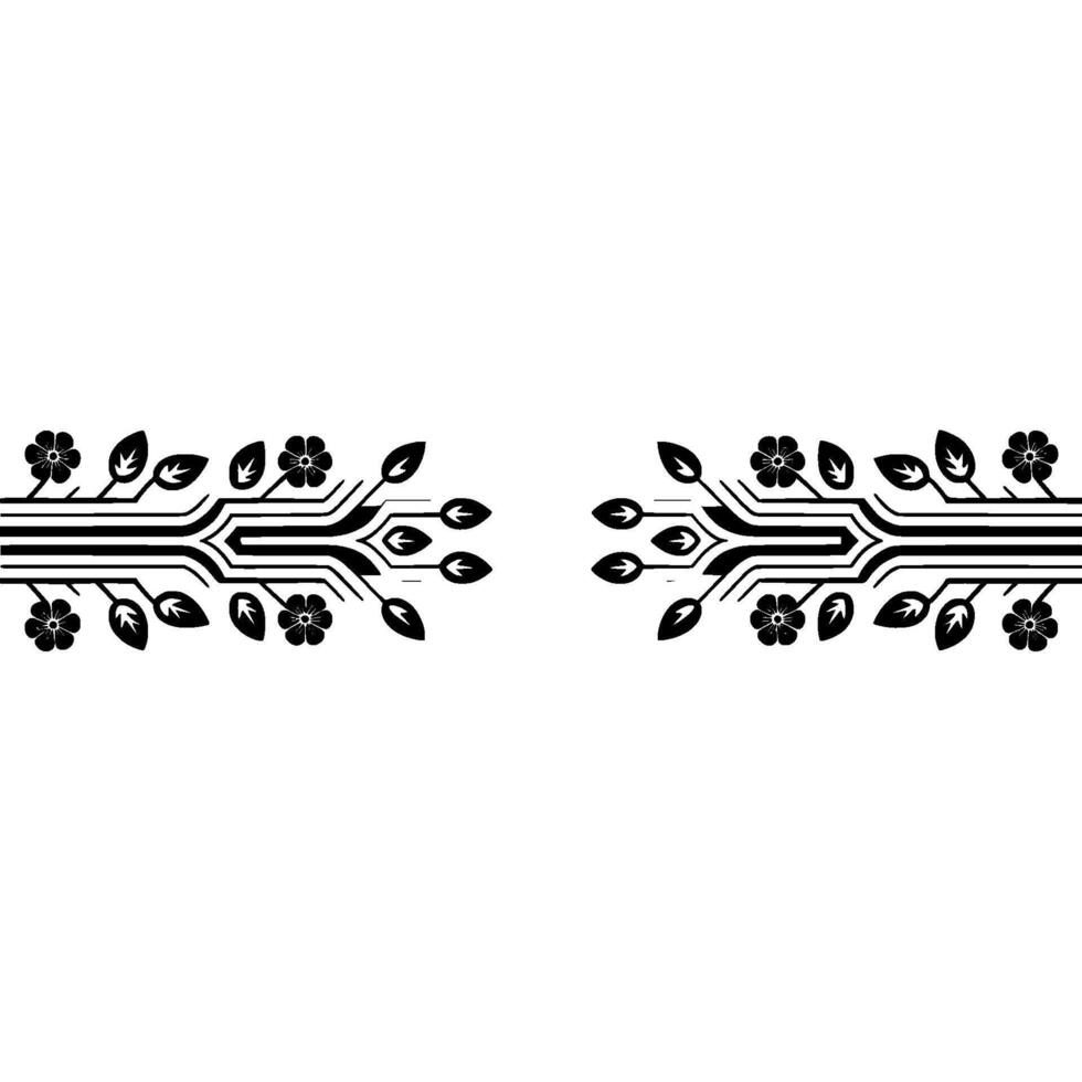 Elegant Botanical Border, Minimalist, Symmetry vector