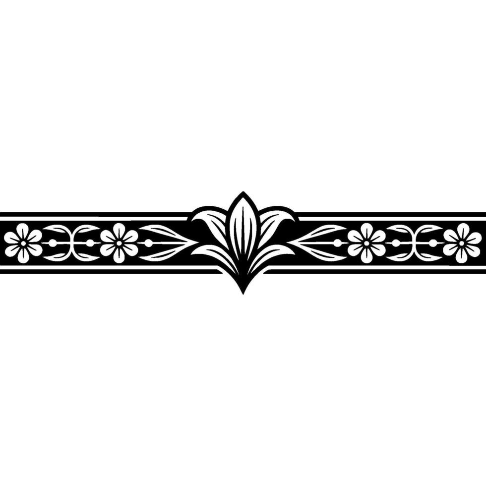 Elegant Floral Border, Vintage Element, Refined vector