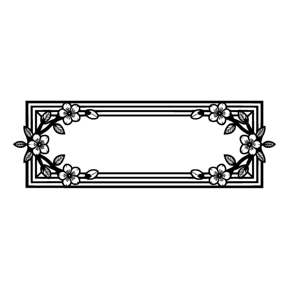 Art Deco Floral Frame Elegant Border - Vintage vector