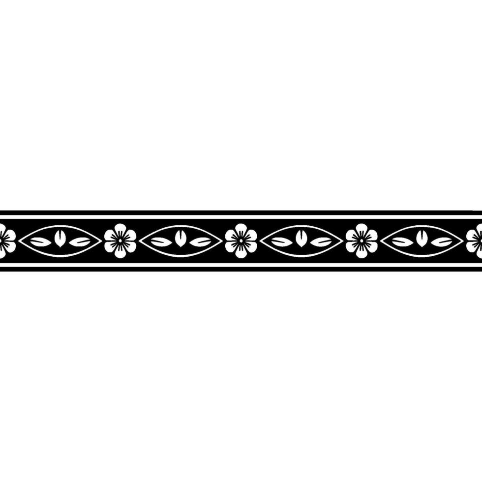 Stylized Floral Border, Minimalist - Geometric vector