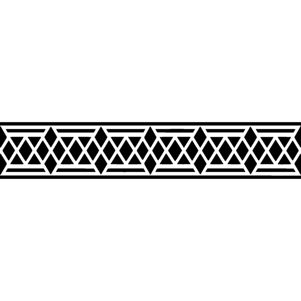 Geometric Deco Border, Black and White Pattern, Symmetrical vector