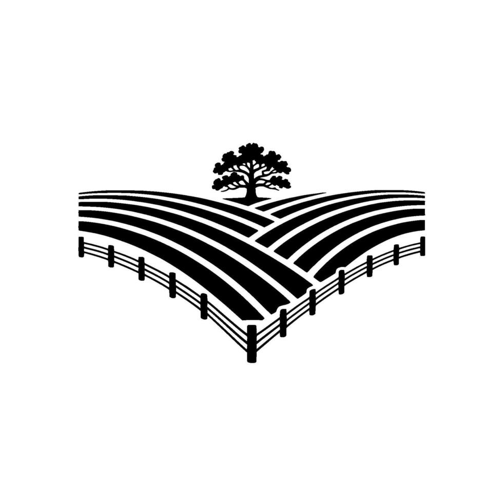 Rustic Landscape Emblem Heritage, Growth, and Boundless Fields vector