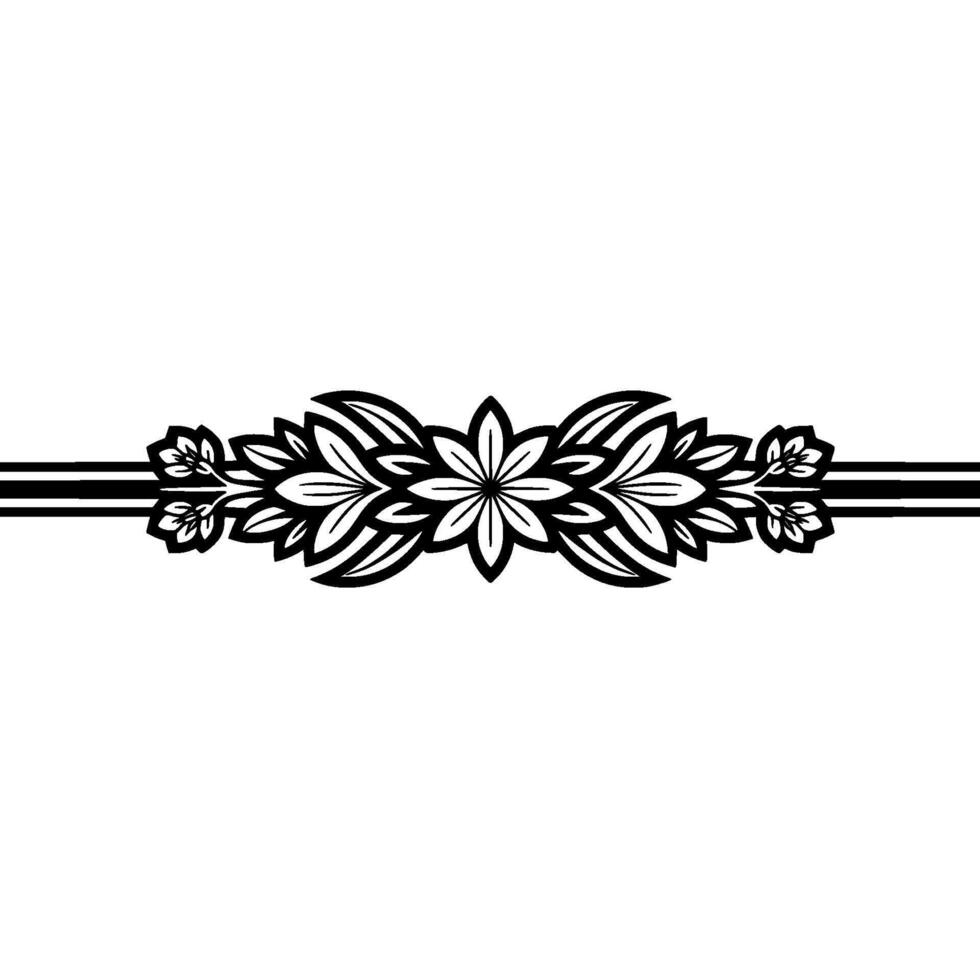 Stylized Floral Accent, Minimalist , Botanical Illustration vector