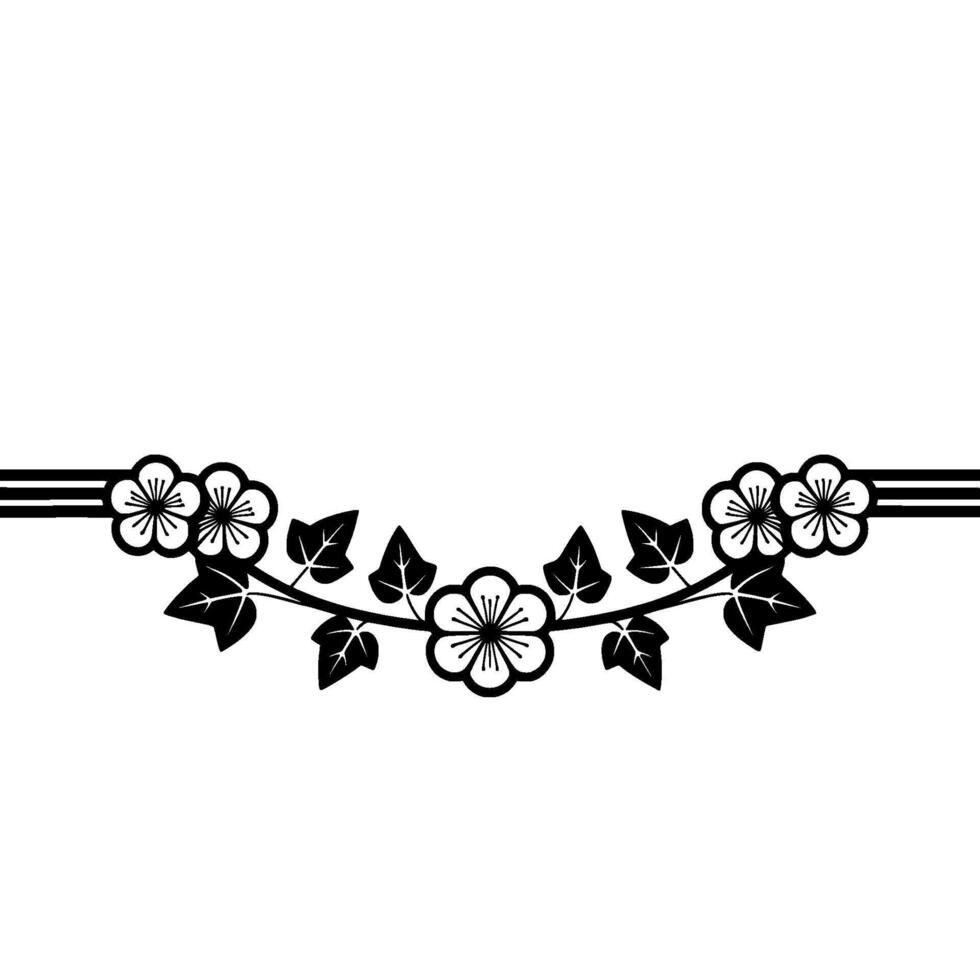 Elegant Floral Border, Minimalist, Branch vector