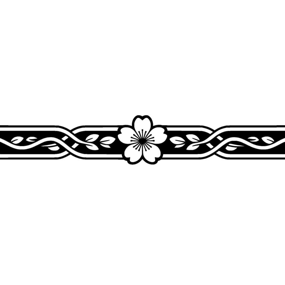 Elegant Floral Border, Vintage Style, Minimalist, Cherry vector
