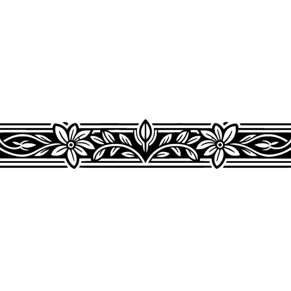 Elegant Floral Border, Art Deco Style, Minimalist, Artdeco vector